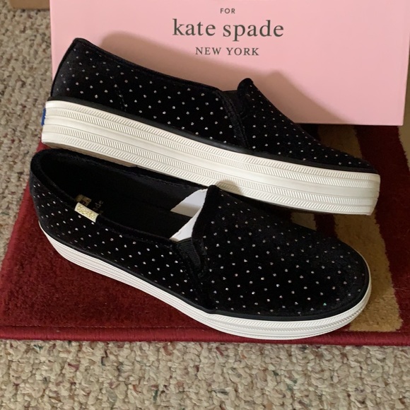 Kate Spade Velvet Glitter Triple Decker Shoes - Picture 2 of 13